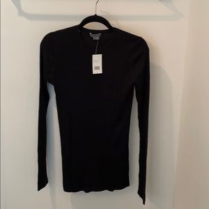 Black Vince long sleeve ribbed top